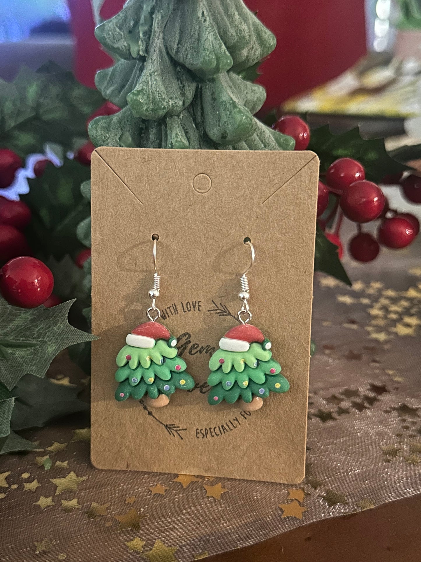 Christmas Tree Dangle Earrings