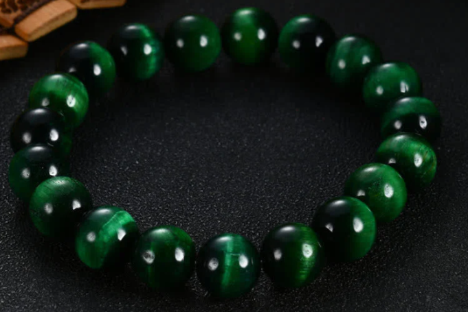 Natural Tigers Eye (Green)- Beaded Bracelet