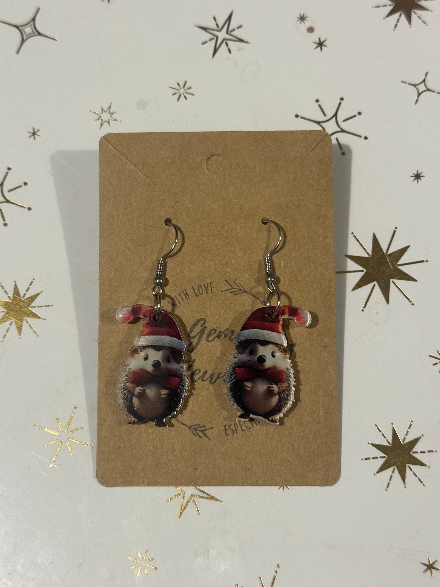 Christmas Hedgehog Dangles