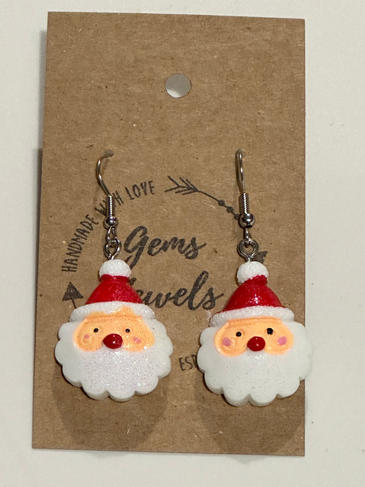 Santa Face Dangle Earrings