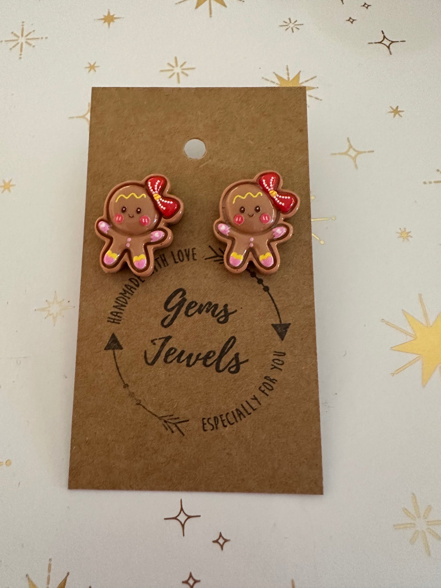 Gingerbread Girl Studs