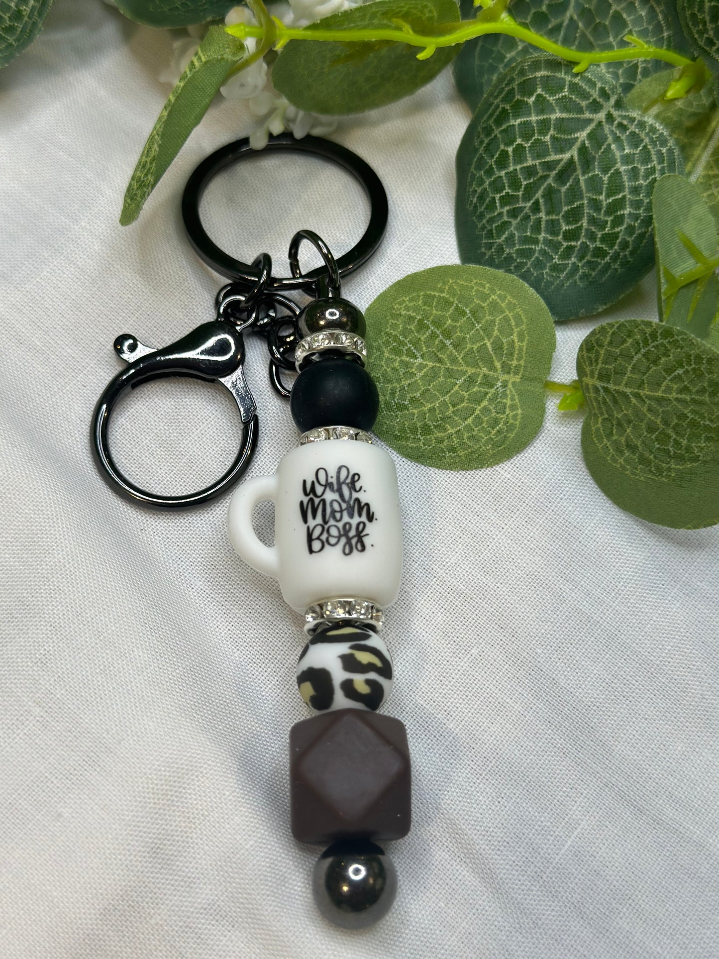 Wife, Mum, Boss- Mother's Day black keyring