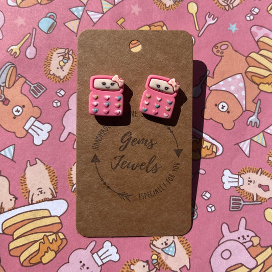 Pink Calculator Stud Earrings