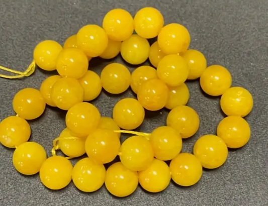 Yellow Jade Stone-Beaded Bracelet