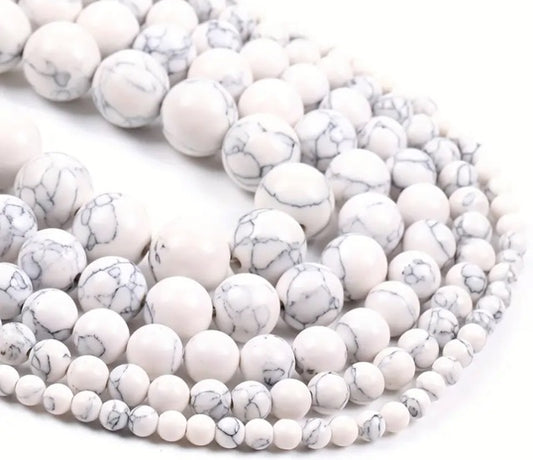 Natural White Turquoise Stone Beaded Bracelet