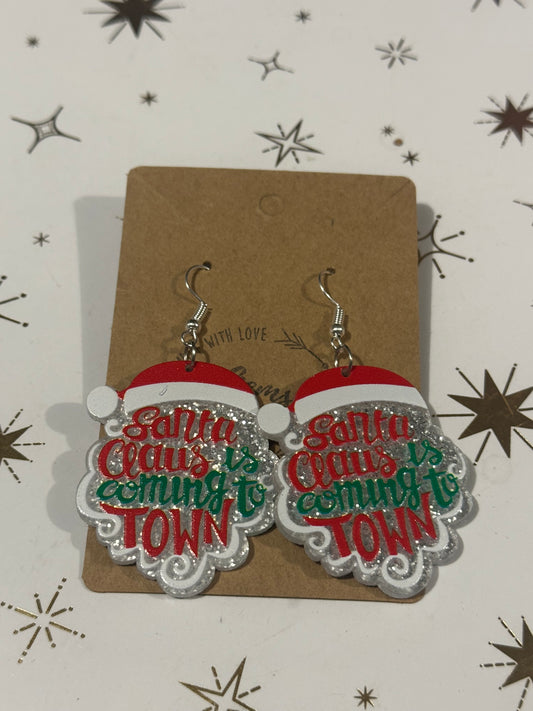 Santa is coming to town Dangle Earrings